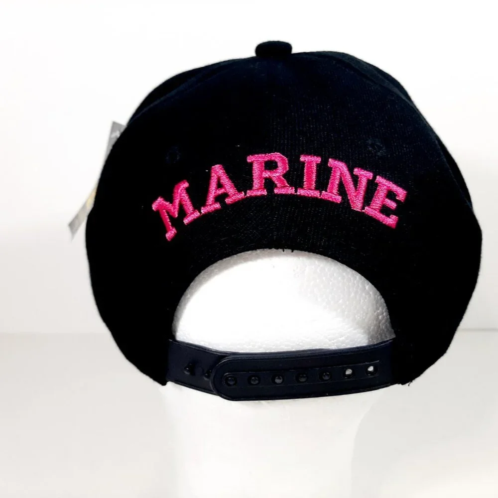 United States Marine Corps Flat Bill Ball Cap Pink